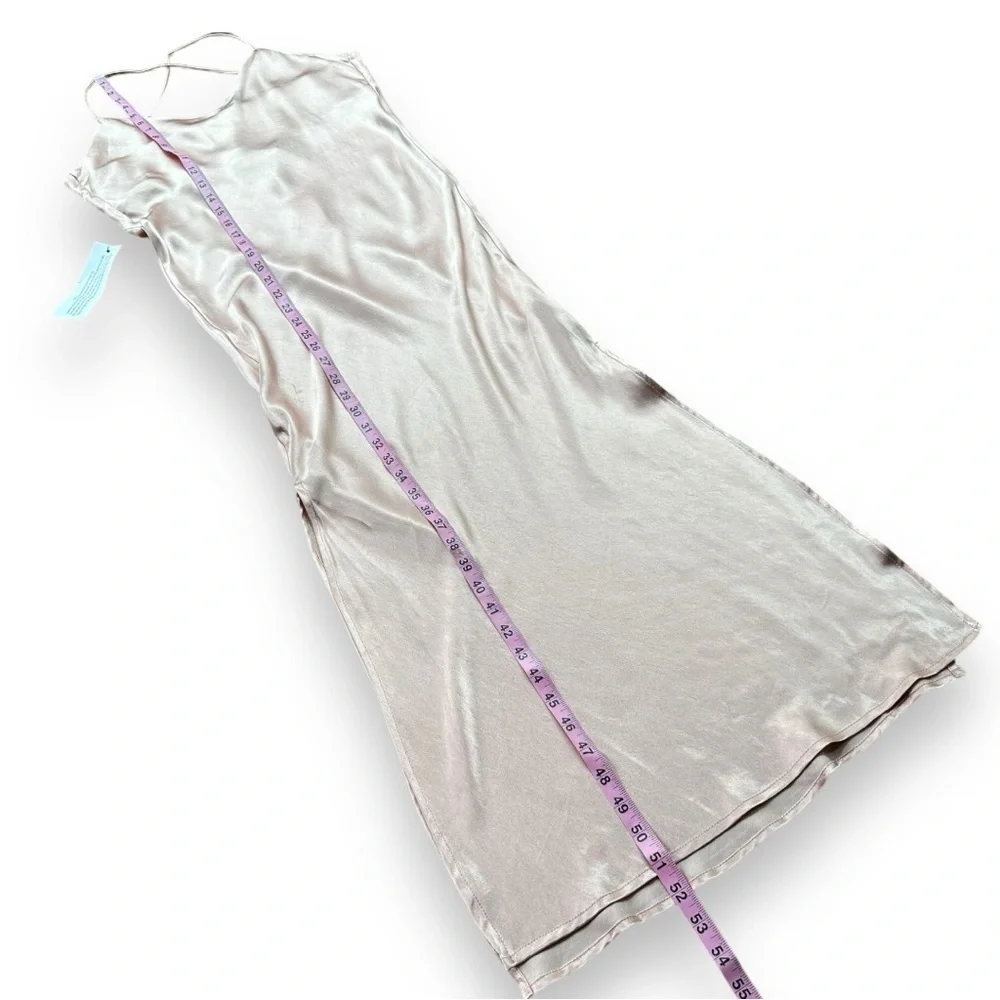 New Topshop Cowl Back Satin Midi Slip Dress in Blush | Size 4